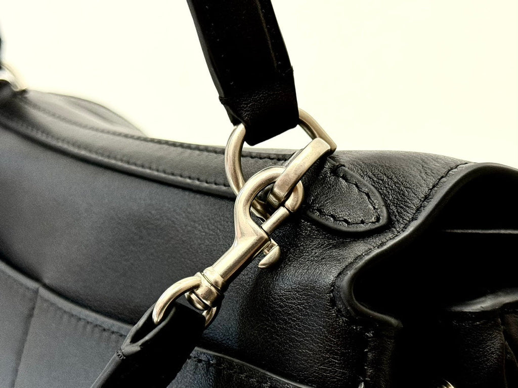 RODEO SMALL BAG 29 IN BLACK SMOOTH CALFSKIN SILVER HARDWARE