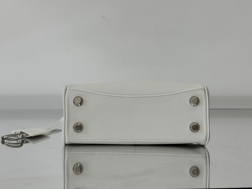 RODEO MINI BAG 22 IN WHITE SMOOTH CALFSKIN SILVER HARDWARE