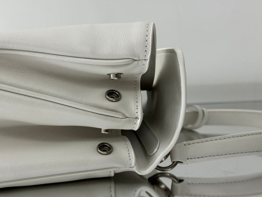 RODEO SMALL BAG 29 IN WHITE SMOOTH CALFSKIN SILVER HARDWARE