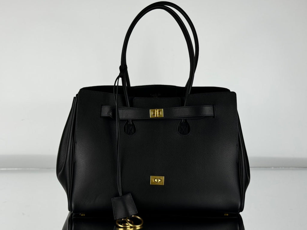 BEL AIR CARRY ALL BAG 29 IN BLACK NAPPA LAMBSKIN GOLD HARDWARE
