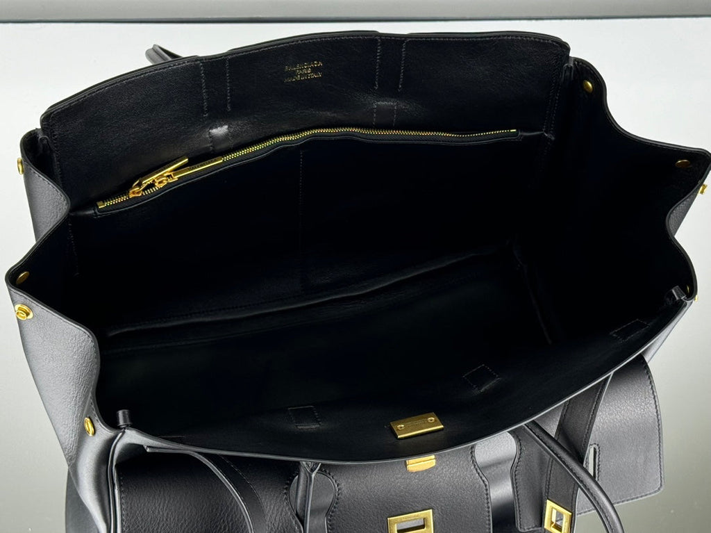 BEL AIR CARRY ALL BAG 29 IN BLACK NAPPA LAMBSKIN GOLD HARDWARE