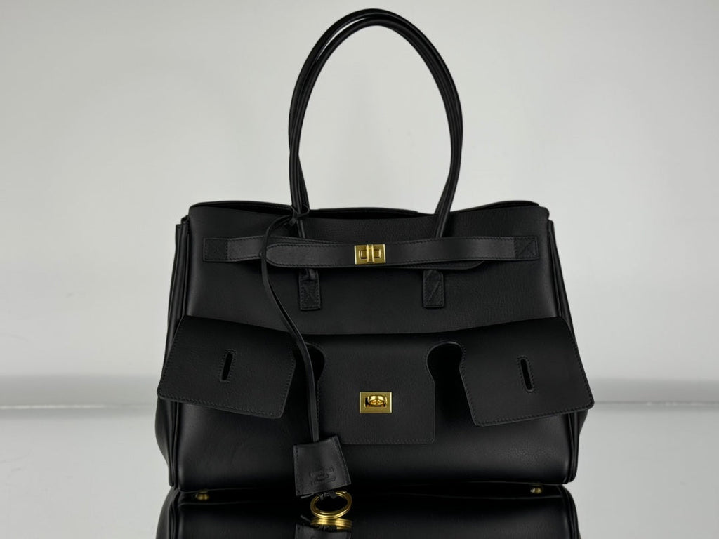 BEL AIR CARRY ALL BAG 29 IN BLACK NAPPA LAMBSKIN GOLD HARDWARE
