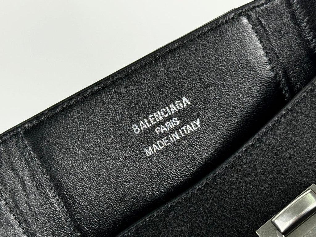 BEL AIR CARRY ALL BAG 29 IN BLACK NAPPA LAMBSKIN SILVER HARDWARE