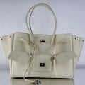 BEL AIR CARRY ALL BAG 29 IN WHITE NAPPA LAMBSKIN SILVER HARDWARE