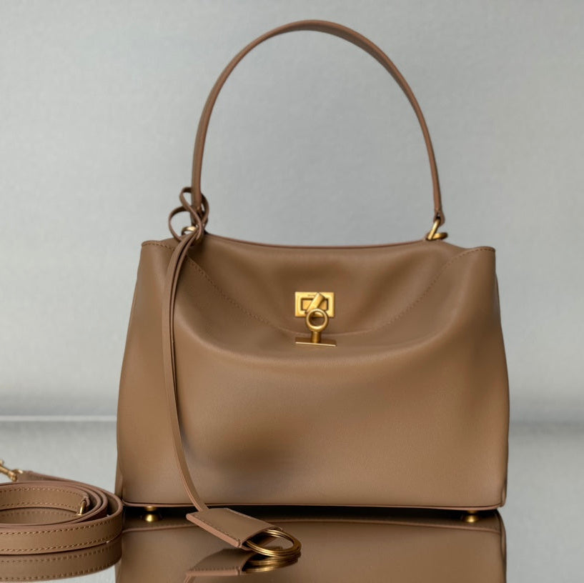 Balenciaga 2025 Rodeo Bag 40cm Milk Tea Smooth Calfskin