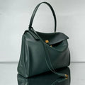 Balenciaga Large Bag 40 Dark Green Calfskin Gold Hardware