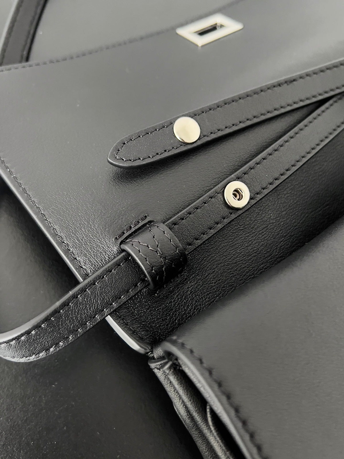 BEL AIR CLUTCH 27 IN BLACK NAPPA LAMBSKIN SILVER HARDWARE