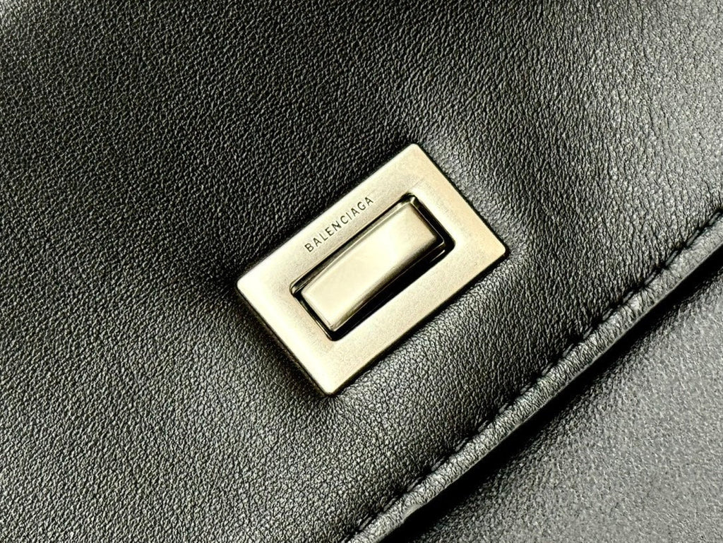 Balenciaga Large Rodeo Bag 40 Black Calfskin Sliver Hardware