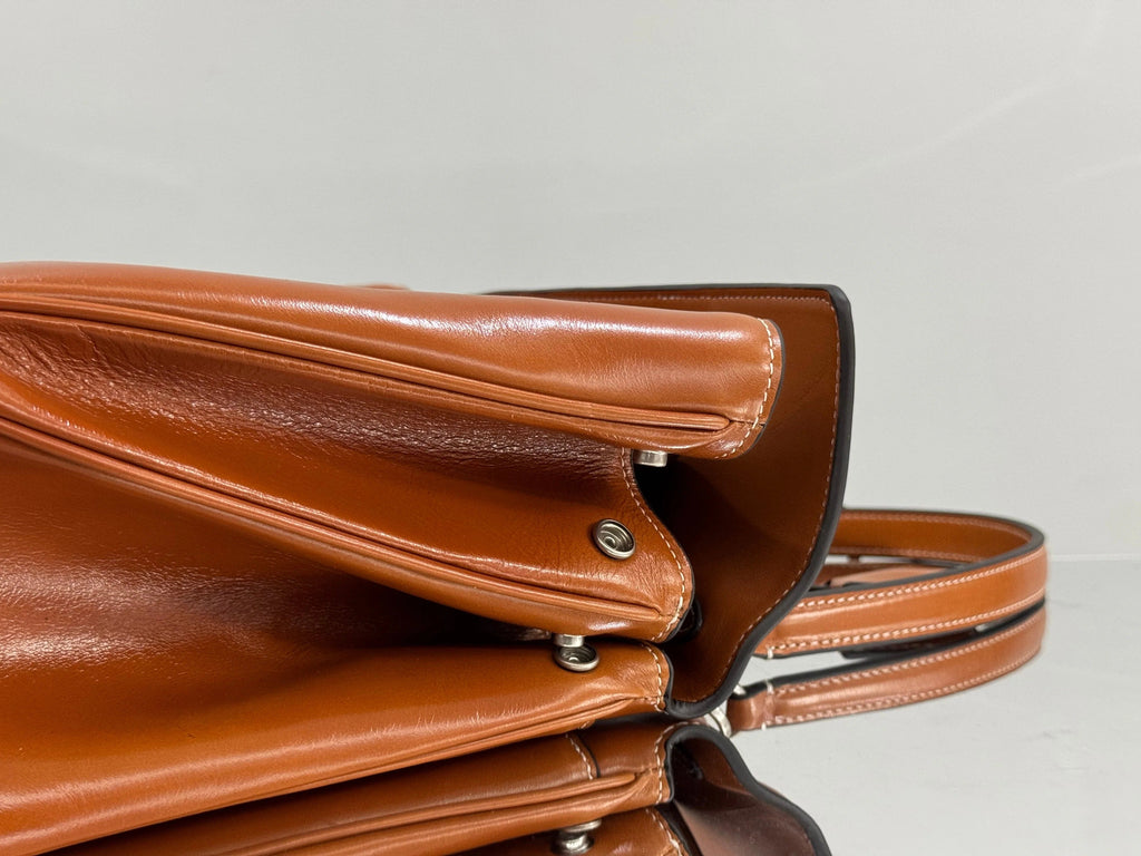 Balenciaga Medium Bag 35 Camel Brown Cowhide Sliver Hardware