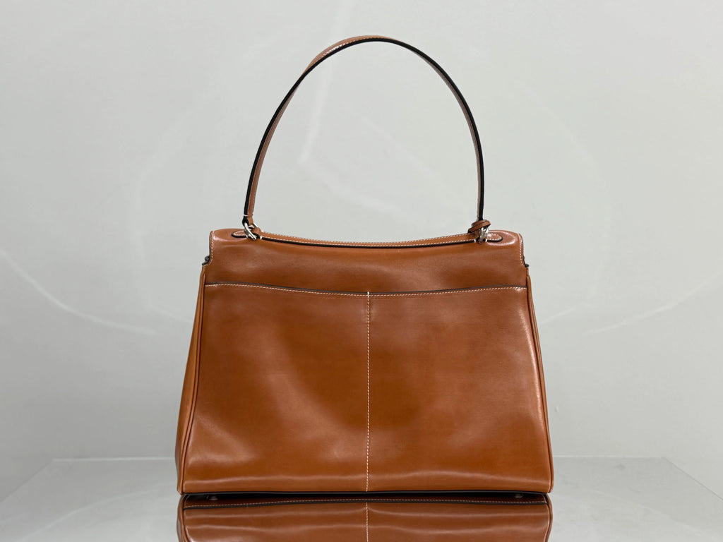 Balenciaga Large Bag 40 Camel Brown Cowhide Sliver Hardware