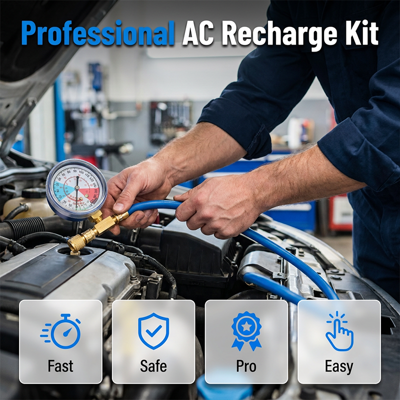 ⏳Limited-time offer⏰ R134a AC recharge hose with pressure gauge – universal & easy-to-use DIY tool 🔧
