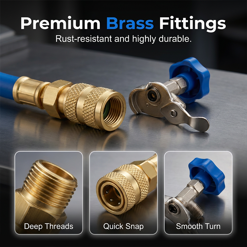 ⏳Limited-time offer⏰ R134a AC recharge hose with pressure gauge – universal & easy-to-use DIY tool 🔧