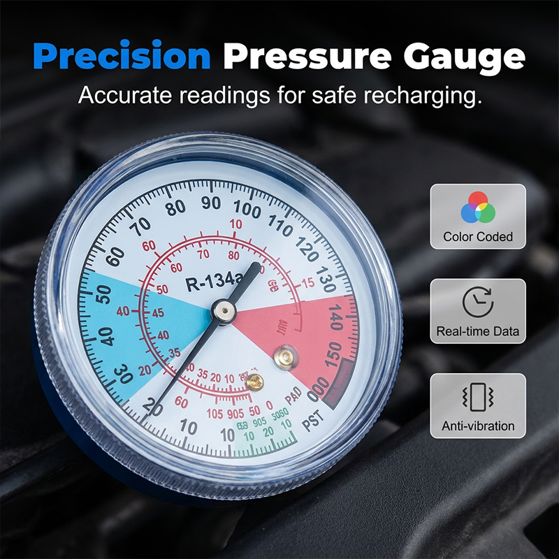 ⏳Limited-time offer⏰ R134a AC recharge hose with pressure gauge – universal & easy-to-use DIY tool 🔧