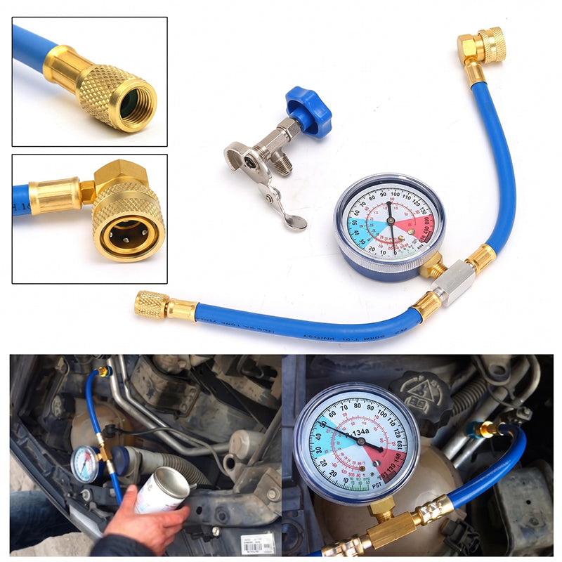 ⏳Limited-time offer⏰ R134a AC recharge hose with pressure gauge – universal & easy-to-use DIY tool 🔧
