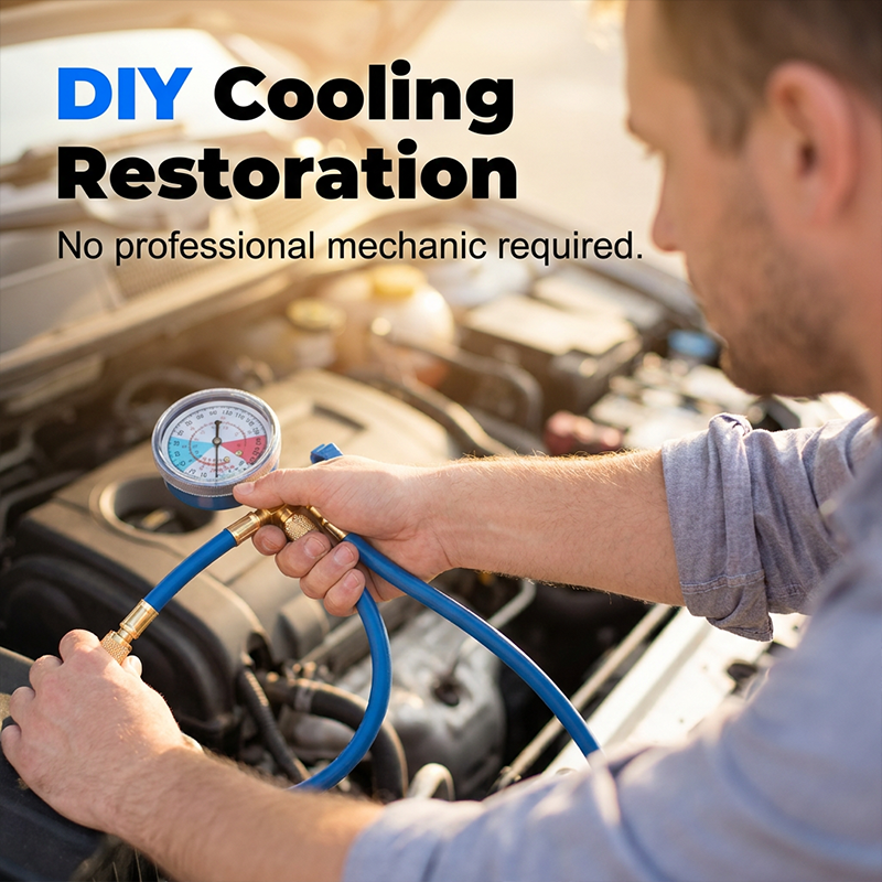 ⏳Limited-time offer⏰ R134a AC recharge hose with pressure gauge – universal & easy-to-use DIY tool 🔧